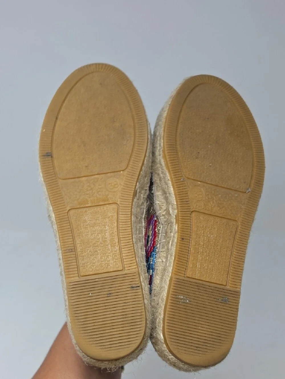 Johnny Was Floral Embroidered Platform Espadrilles Shoes Size 38